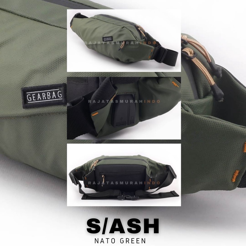 GEAR BAG SLASH 13136 - WAIST BAG COWOK WAISTBAG 2 IN 1 PORT - BEST QUALITY - PU LEATHER