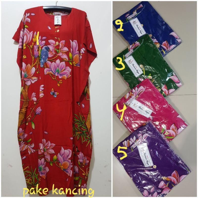 YULI - LONGDRES KALONG LD 150 CM PB 130 CM BATIK KENCANA UNGU LEBEL PUTIH KUP