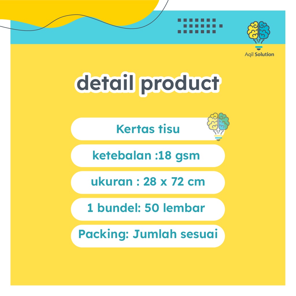 (28x72cm=isi 50pcs) Kertas Tisu Packing  Gift Aesthetic Hampers Baju Tas Sepatu Hijab dll By Aqilsolution