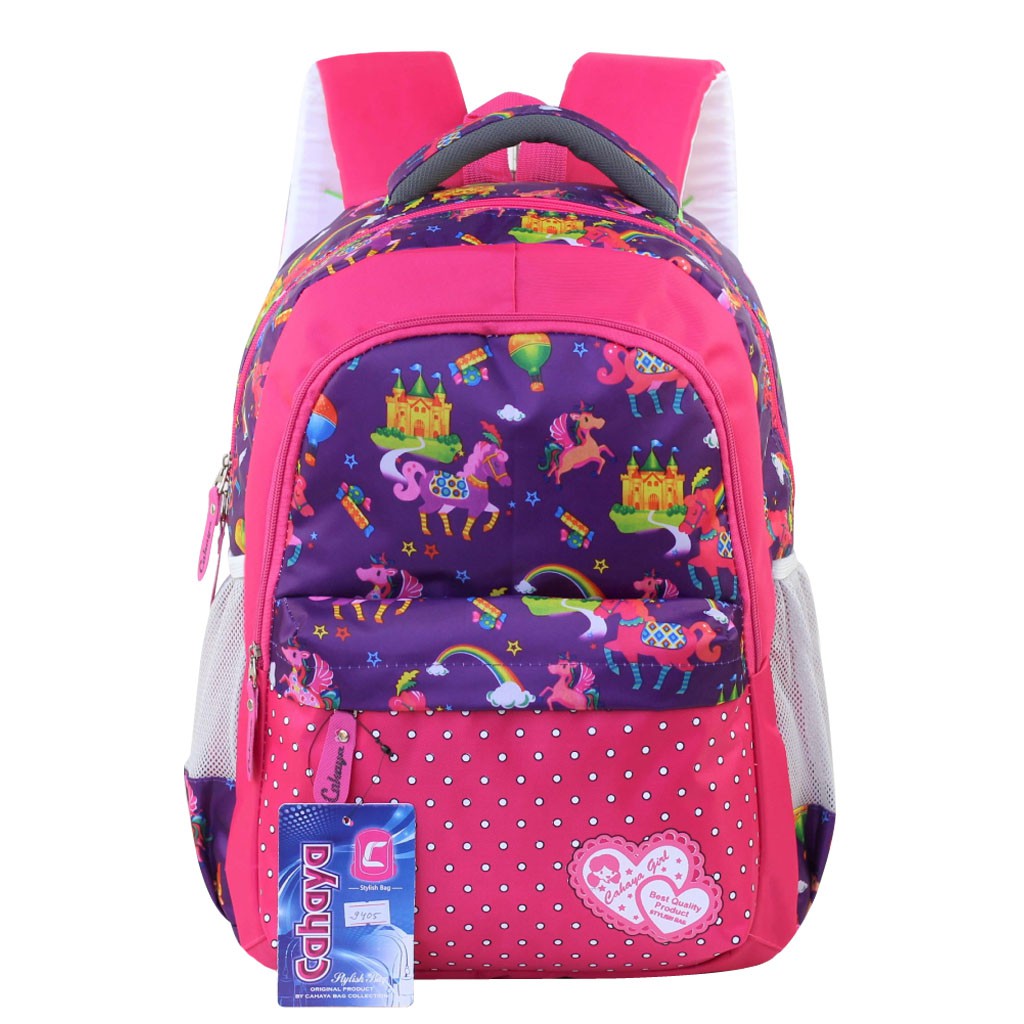 Ransel Gendong Anak Perempuan TK SD Motif Unicorn Pink Tas Punggung Cewek Cantik Bagus Berkualitas