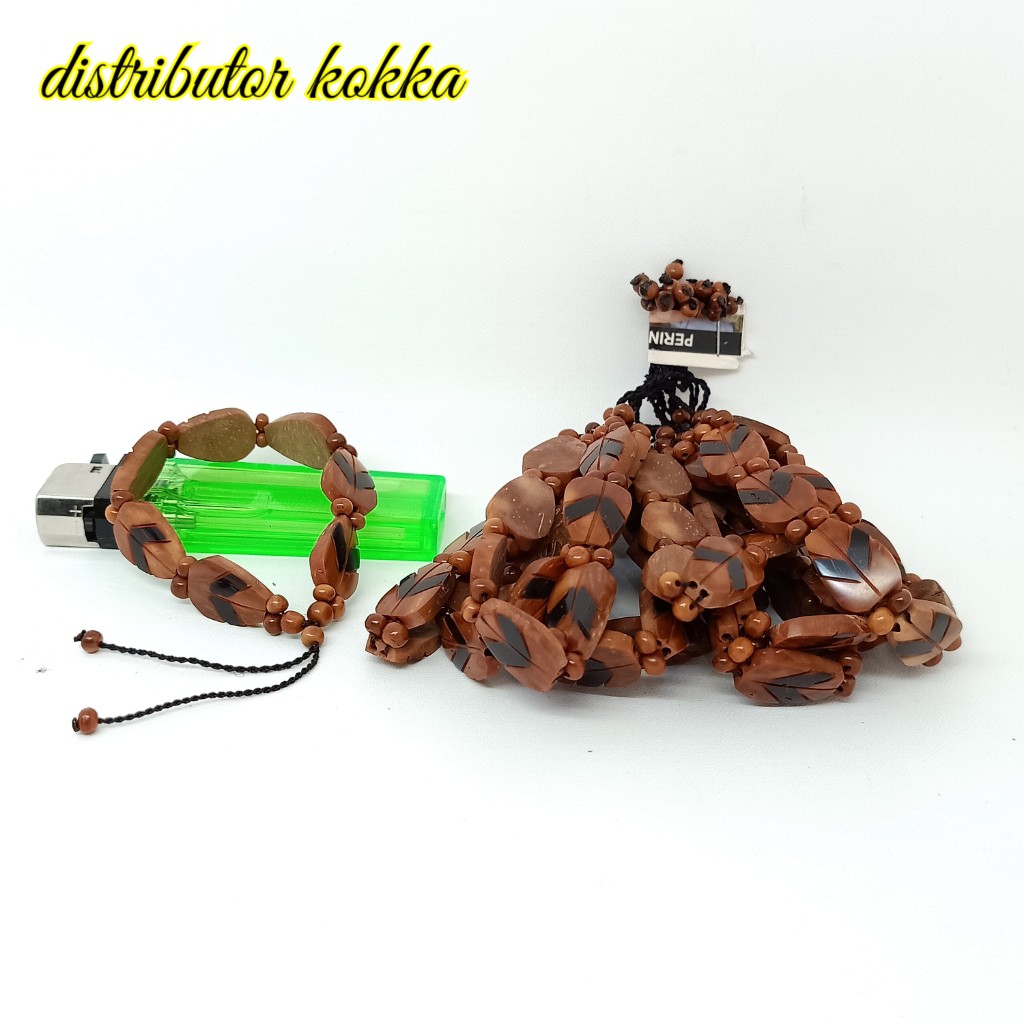 ( SUPER MURAH ) Harga grosir 10 pcs gelang Kokka kaukah daun high quality coklat