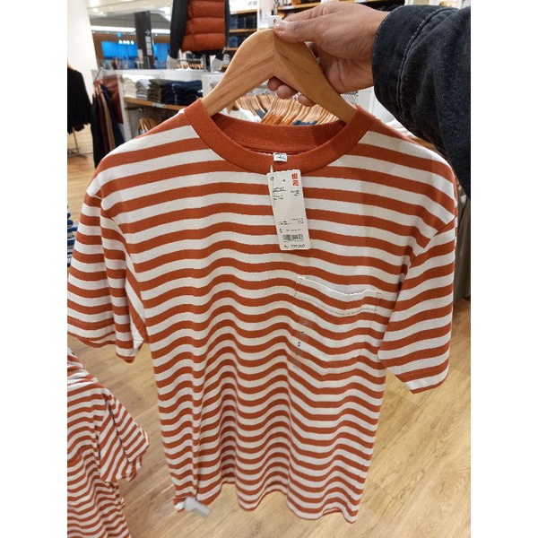 uniqlo t-shirt stripe cowok