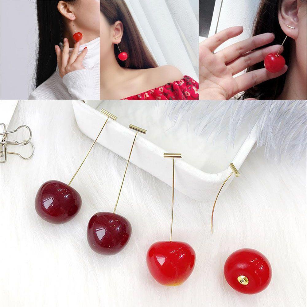 R-bunga Cherry Anting Manis Pesta Bohemian Perhiasan