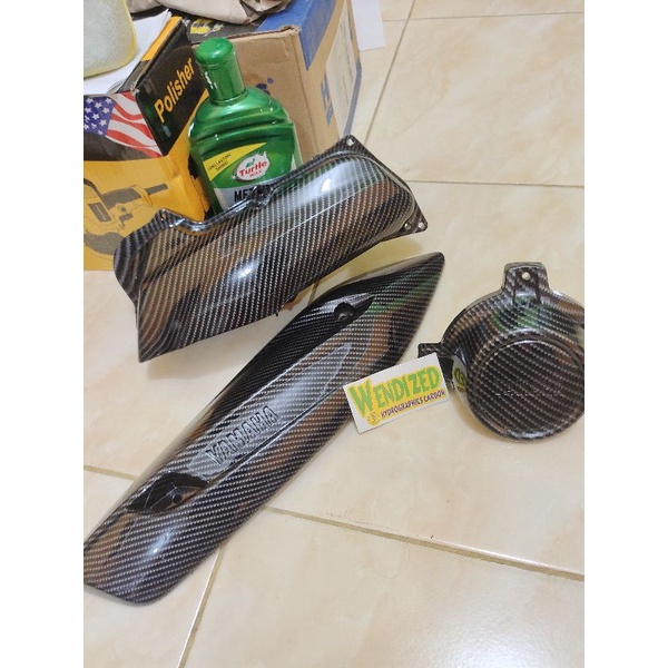 tutup filter tameng knalpot lis tutup kipas yamaha mio j soul gt carbon hitam