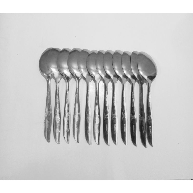 24pcs/ 2 lusin sendok stainless steel bahan tebal