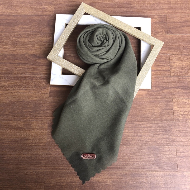 Part 1 Voal Arabian Jilbab Polos Sahara Hijab Segiempat-Dark Army