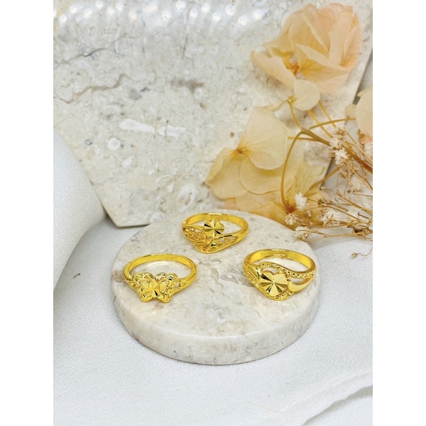 Cincin dubai kecil motif emas 24k Xuping