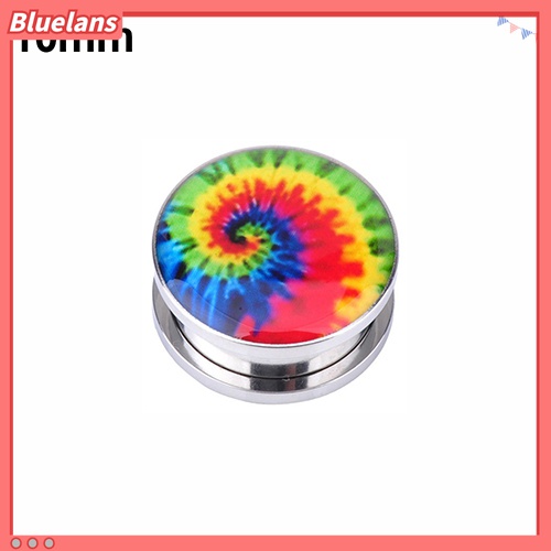 1 Pasang Ear Plugs Tunnels Bahan Stainless Steel Gaya Punk Untuk Unisex