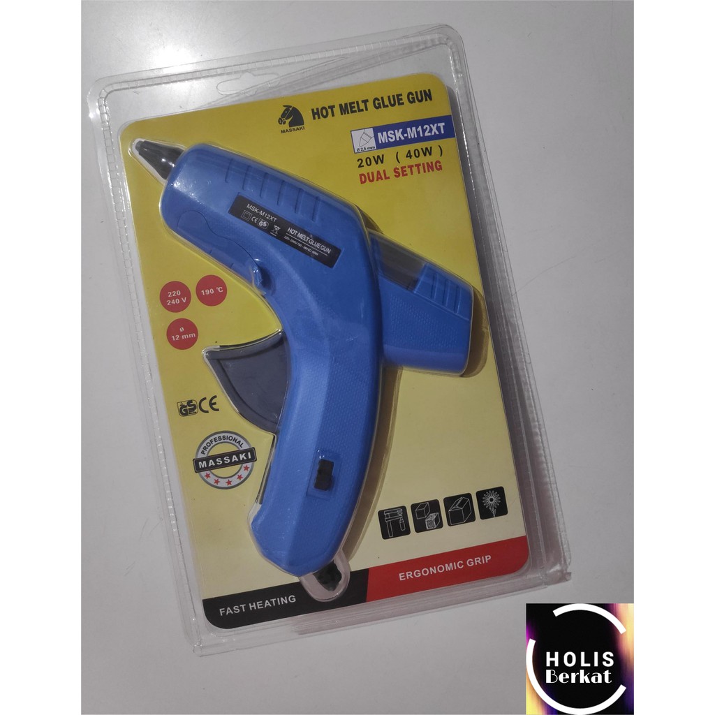 Alat Lem Tembak/ Glue Gun Dual Setting 20W(40W) MASSAKI GOOD QUALITY