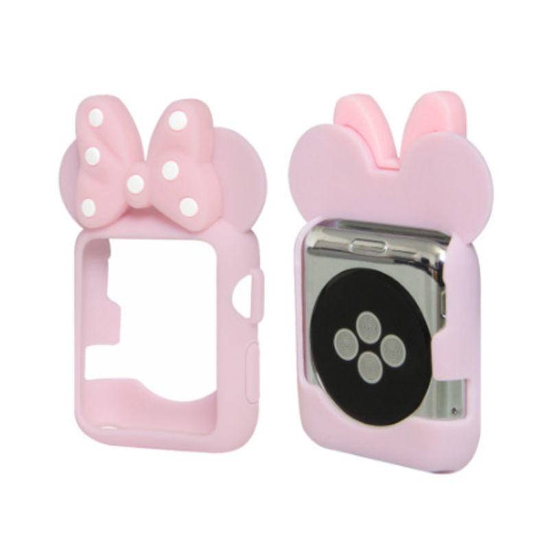 Casing Silikon Motif Kartun Minnie Mouse Untuk Apple Watch Seri 6 4 3 2 1 5 Generation 40MM 44MM 38MM 42MM