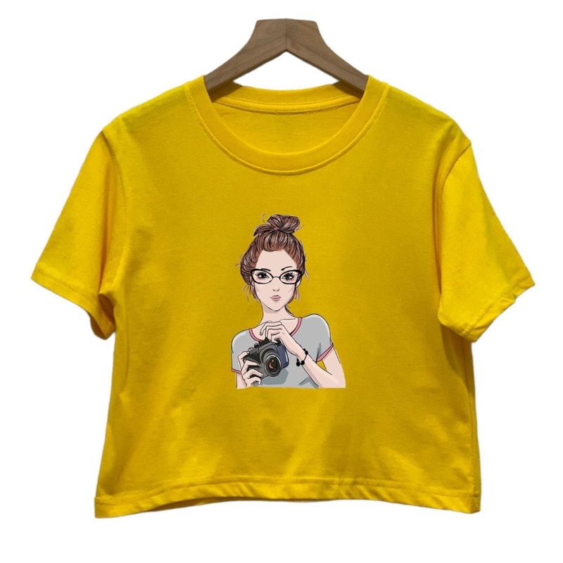 Crop Top - Crop Tee - Kaos Crop Wanita - Tshirt Katun