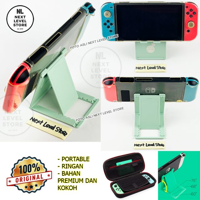 (GREEN) Nintendo Switch Ultra Thin Folding Stand Standing Dock Akitomo