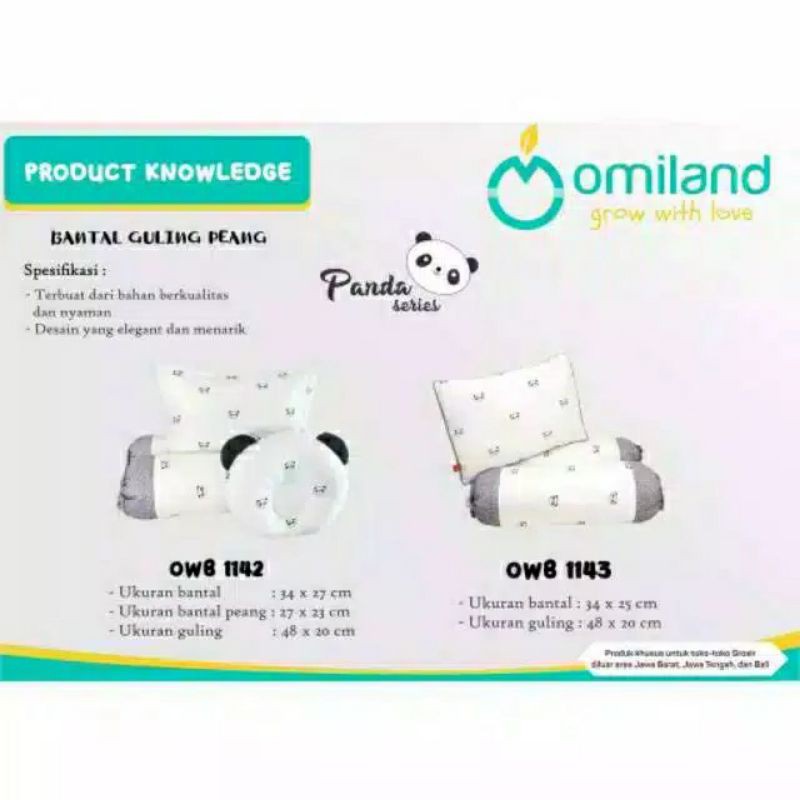 Omiland Bantal Guling Set Peang Series Panda OWB1142