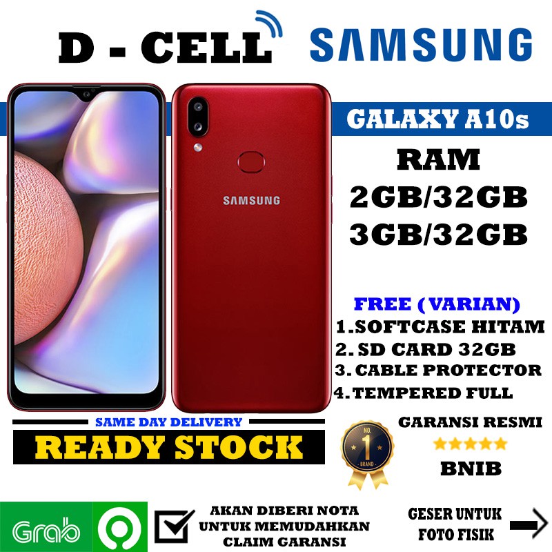 Samsung Galaxy A10s 2GB/32GB - 3GB/32GB Ram 2GB & 3GB Internal 32GB Garansi Resmi Sein 1 Tahun