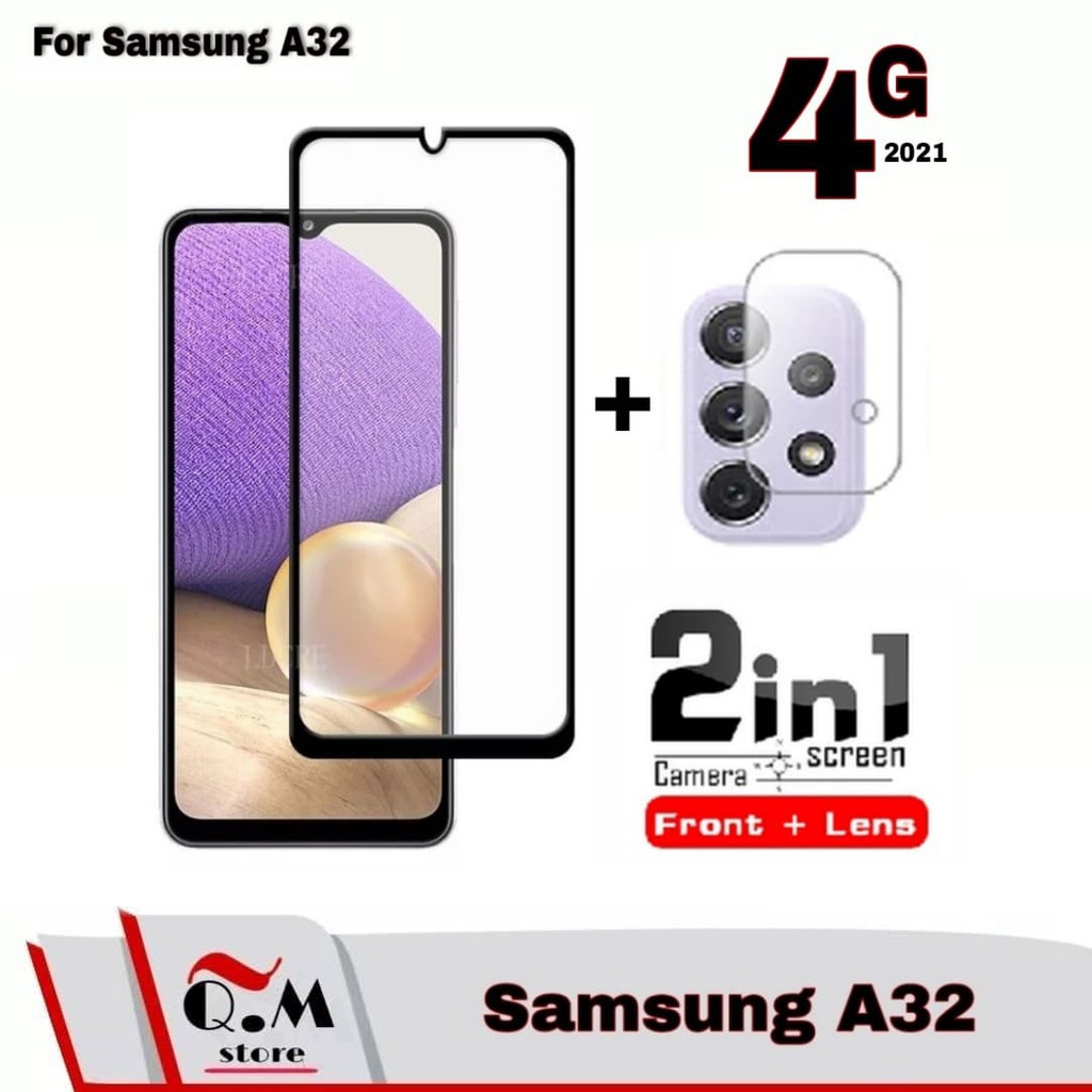 Tempered Glass Samsung A13 4G / Samsung A32 / Samsung A52 / Samsung A72 Screen Guard Pelindung Layar dan Camera 2IN1