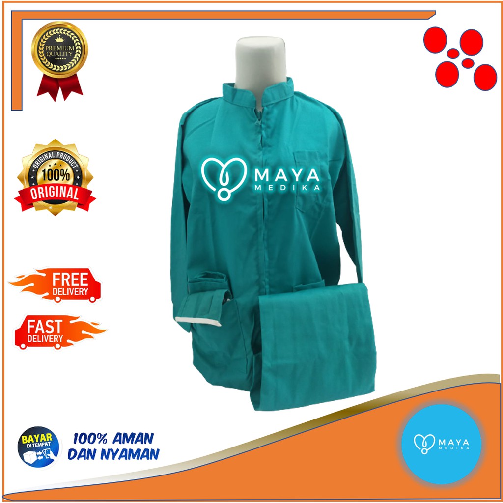 Baju Ok / Hijau Tosca / Lengan Panjang / Baju Rest / Celana Karet