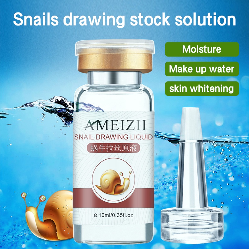 AMEIZII 10ml Pure Hyaluronic Acid Face Serum Moisturizing Snail Repair Essence