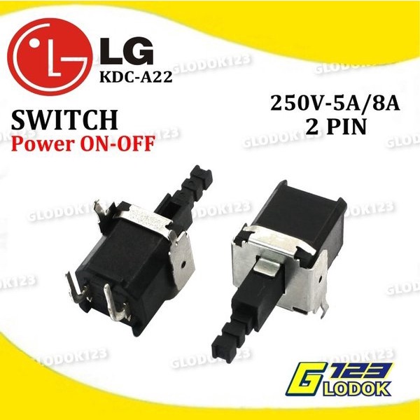 Saklar TV LG Power On Off Push Button Switch KDC A22 2 Pin Bengkok