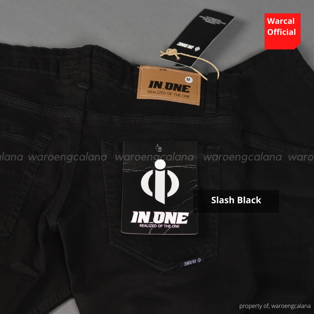 Celana Panjang Jeans Sobek Slash Black