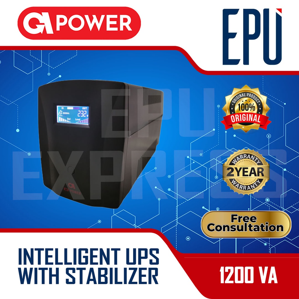 UPS GPOWER GP200 1200va / 720 watt (Garansi resmi 2 tahun)