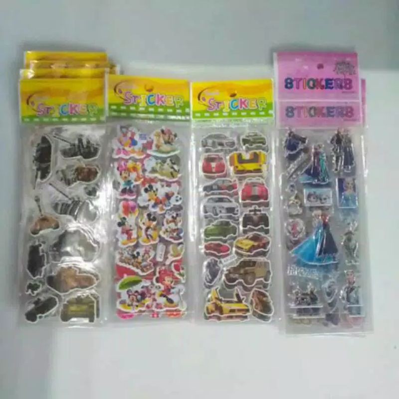 

stiker timbul motif /stiker karakter isi 20 pcs grosir murah