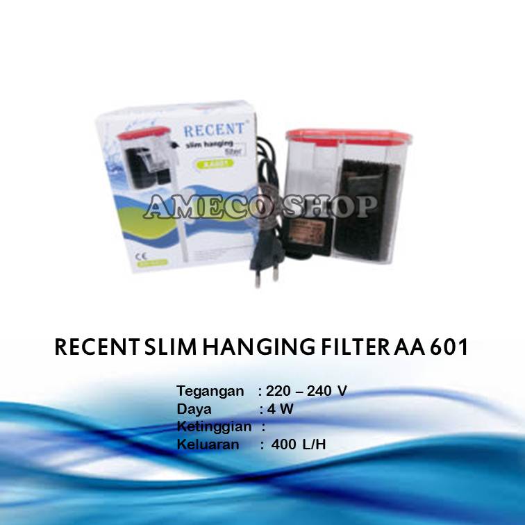 RECENT Slim Hanging Filter Aquarium AA 601
