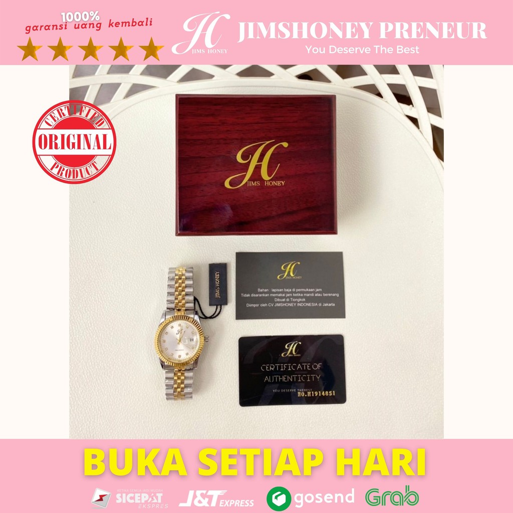 Jimshoney Watch 8045 - Jam Tangan Pria Wanita (Include Box Kayu) Import Original Fashion Trendy