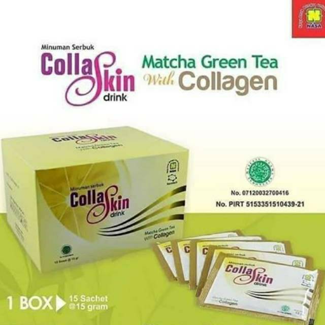 Minuman Collagen Pencerah Kulit Pelangsing Menurunkan Berat Badan Collaskin Drink Matcha Green Tea
