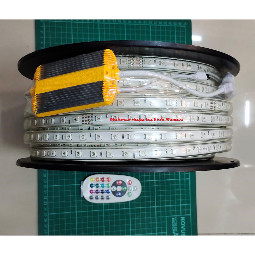 KINGTAS Led Strip Lampu Selang RGB 50 Meter 5050 220v Mata Besar