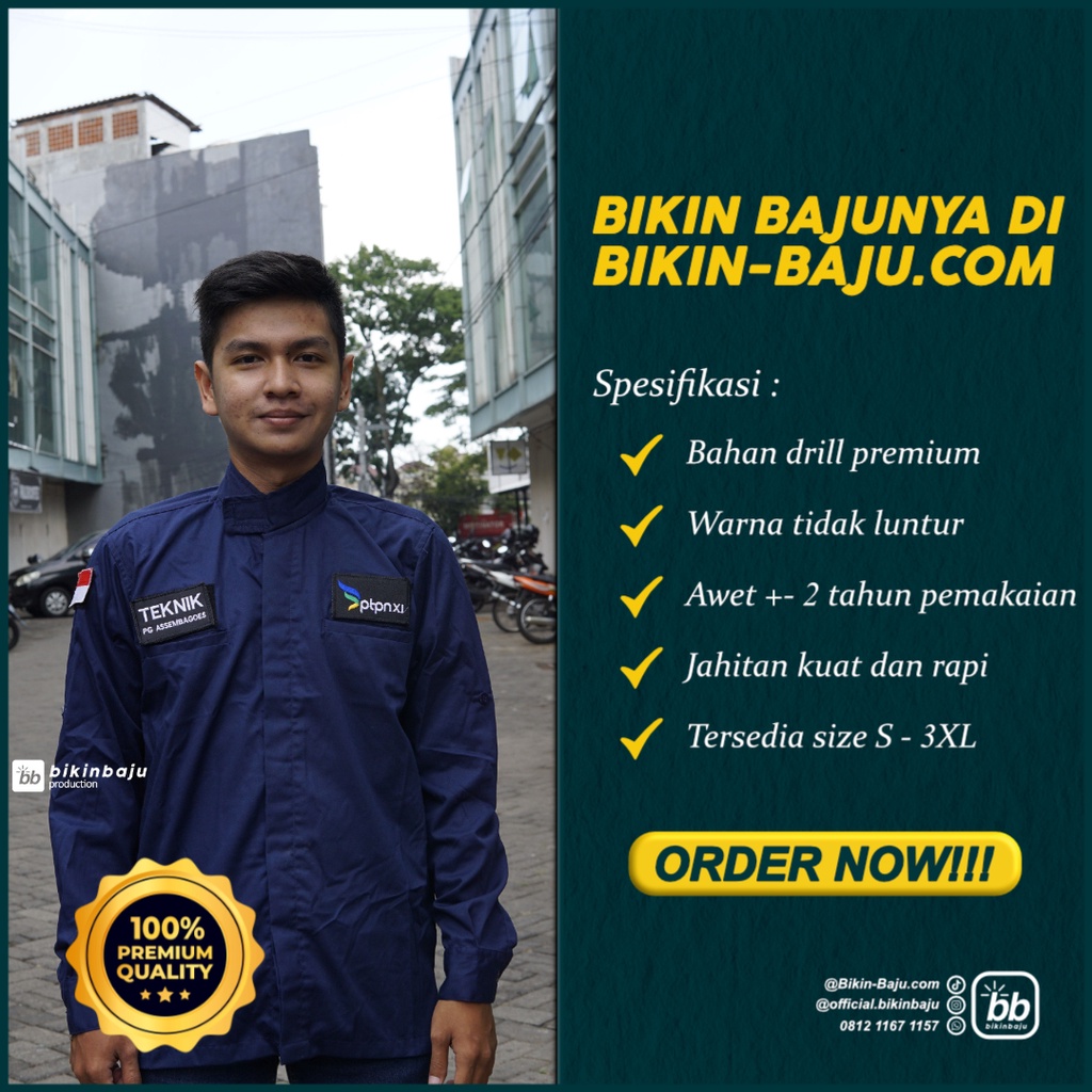 Seragam Kerja Pabrik - Seragam Kerja Lapangan - Seragam Kantor - Seragam Custom - Seragam PDH - Sera
