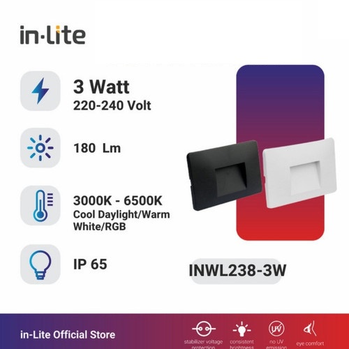 Inlite INWL238 Lampu Led 3W Dinding / Tangga / Tembok / Step Light 3 W