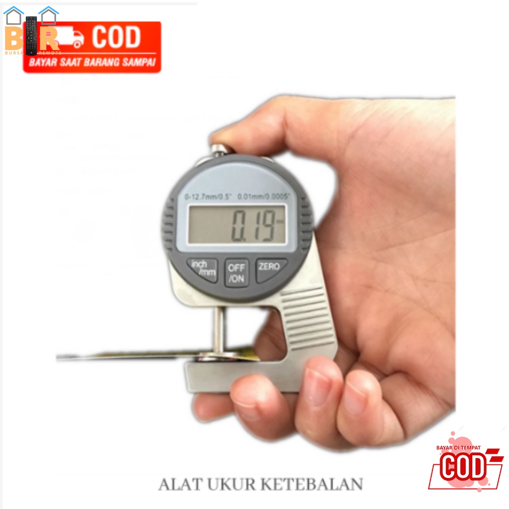 Digital Thickness Gauge 0 - 12.7 MM Alat Ukur Ketebalan Kawat Kertas Plat