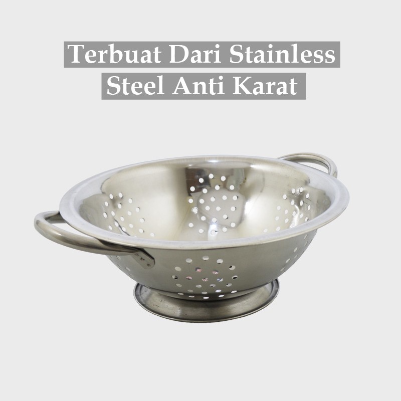 Colander bakul nasi stainless steel tanpa tutup/bakul saringan nasi -