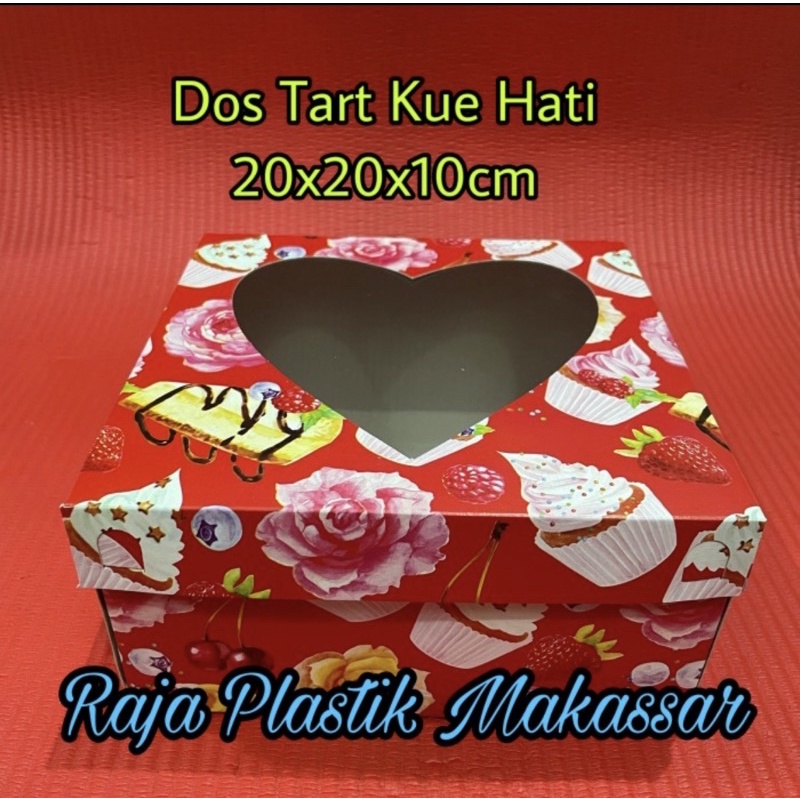 Dos Kue Tart Hati 20x20x10cm