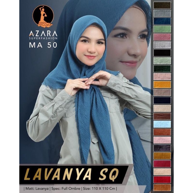 JILBAB SEGI EMPAT LAVANYA SQ SEGIEMPAT ORIGINAL BY AZARA COTTON RAWIS 110 X 110 NEGRO POLOS