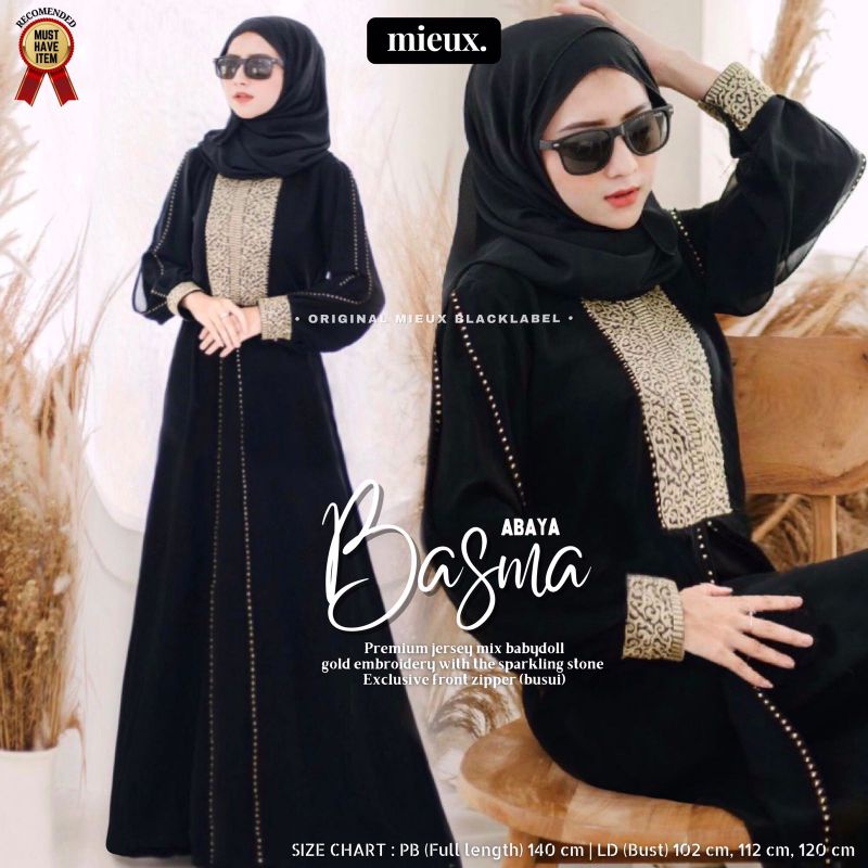 BASMA ABAYA gamis abaya turkey motif bordir original mieux mega store gamis lebaran