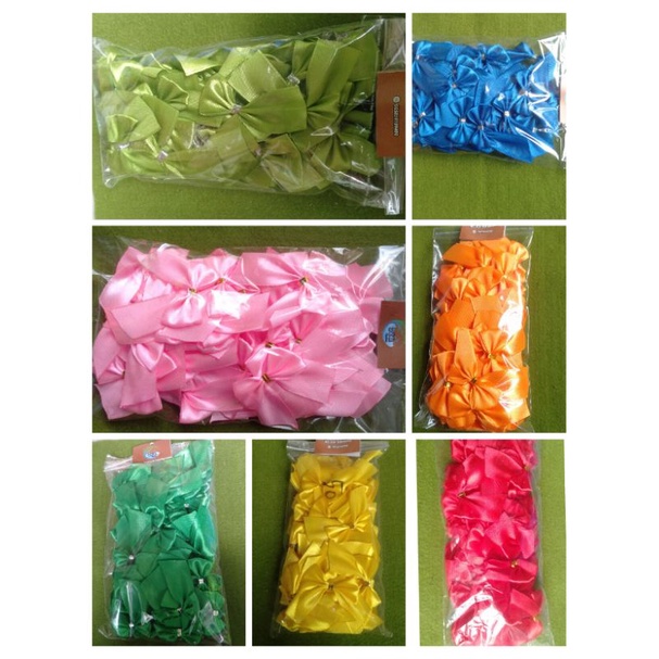 

50pcs pita satin 2,5cm || pita jadi langsung pakai || pita jadi sovenir kado hiasan