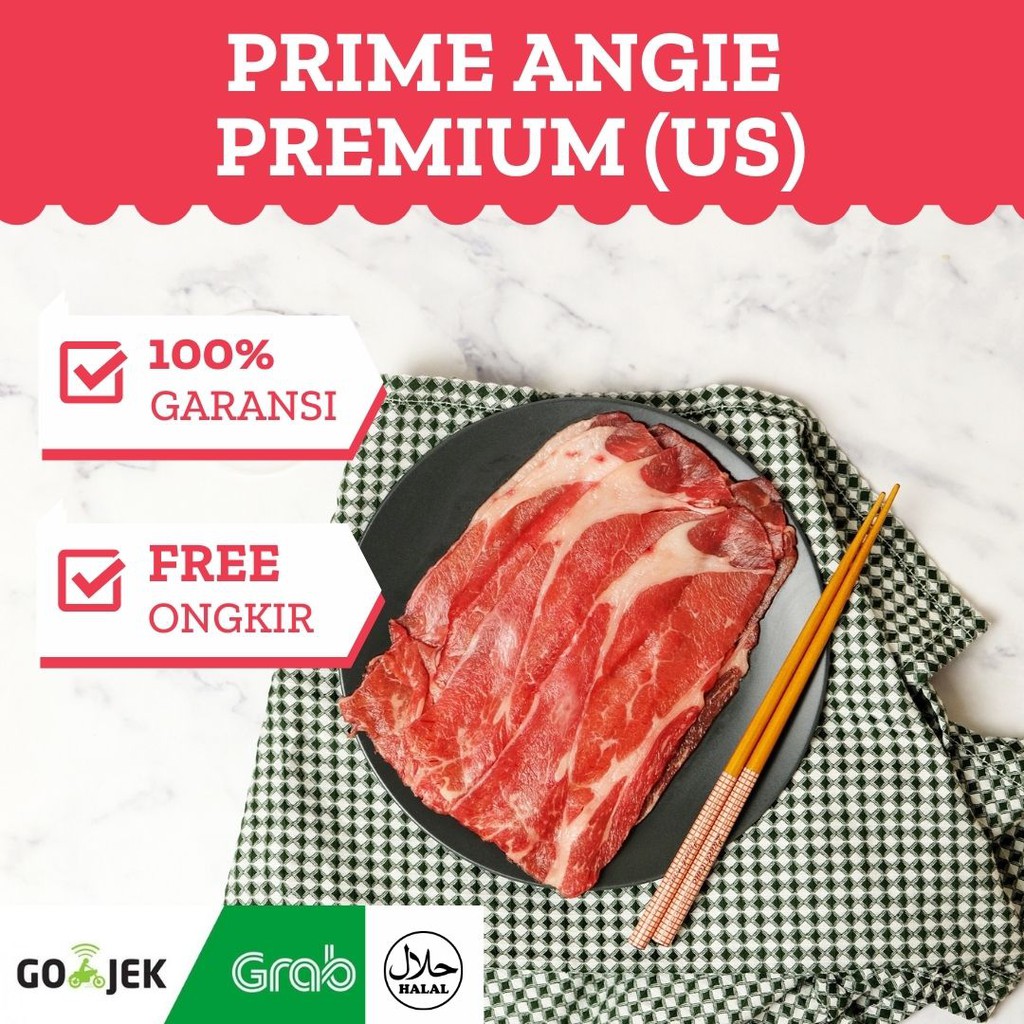 

Prime Angie (US), 500g/Premium/Daging Yoshinoya/Daging Slice/Daging Iris/Bulgogi/Sukiyaki/Shabu