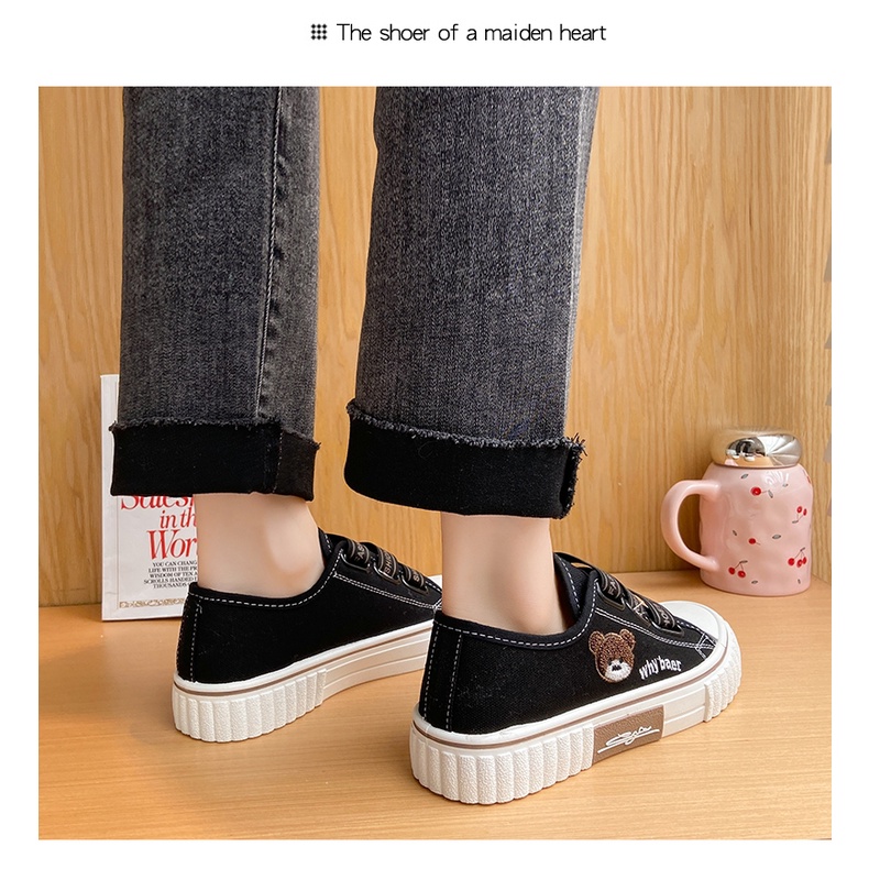 [DREAM] 104 Sepatu Sneaker Wanita TeddyBear Pendek Bahan Canvas