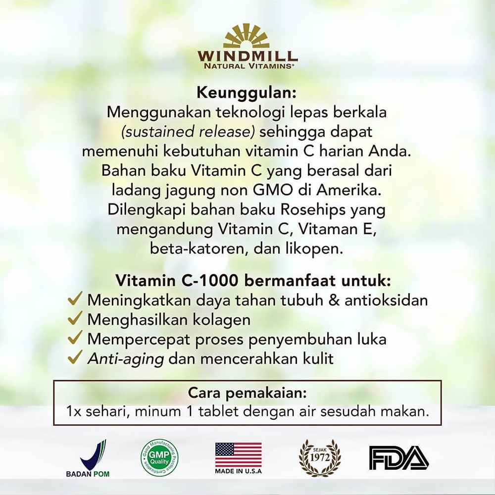 WINDMILL Vitamin C1000 With Rose Hips - Wind mill Vit C