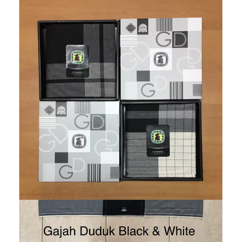 SB Sarung Gajah Duduk Black & White / Hitam & Putih MURAH