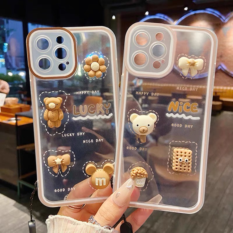 CASING BONEKA 3D Timbul FOR IPHONE 7 7+ 8 8+ SE X XS MAX XR 11 12 13 MINI PRO MAX