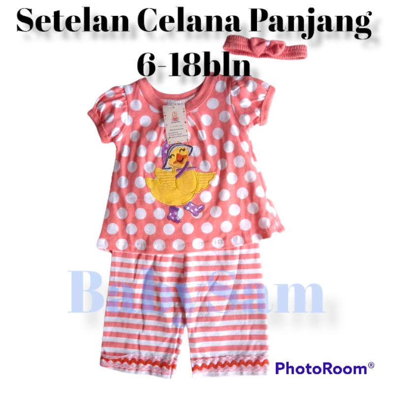 Setelan Celana Panjang Anak Perempuan Motif Bebek Lucu 6-18 Bulan Pumpkin Kids