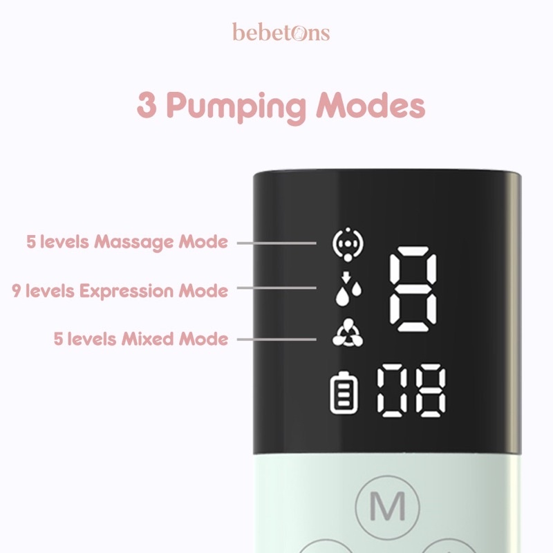 Bebetons Palm Pompa Asi Breastpump Rechargeable Double Pump Original