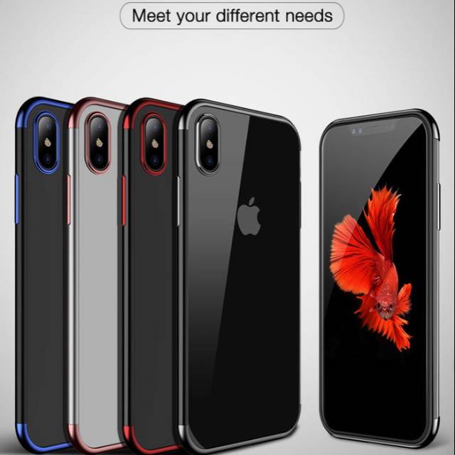 Soft Case Original IPhone X TPU Plating Transparan Colorful Like Cafele
