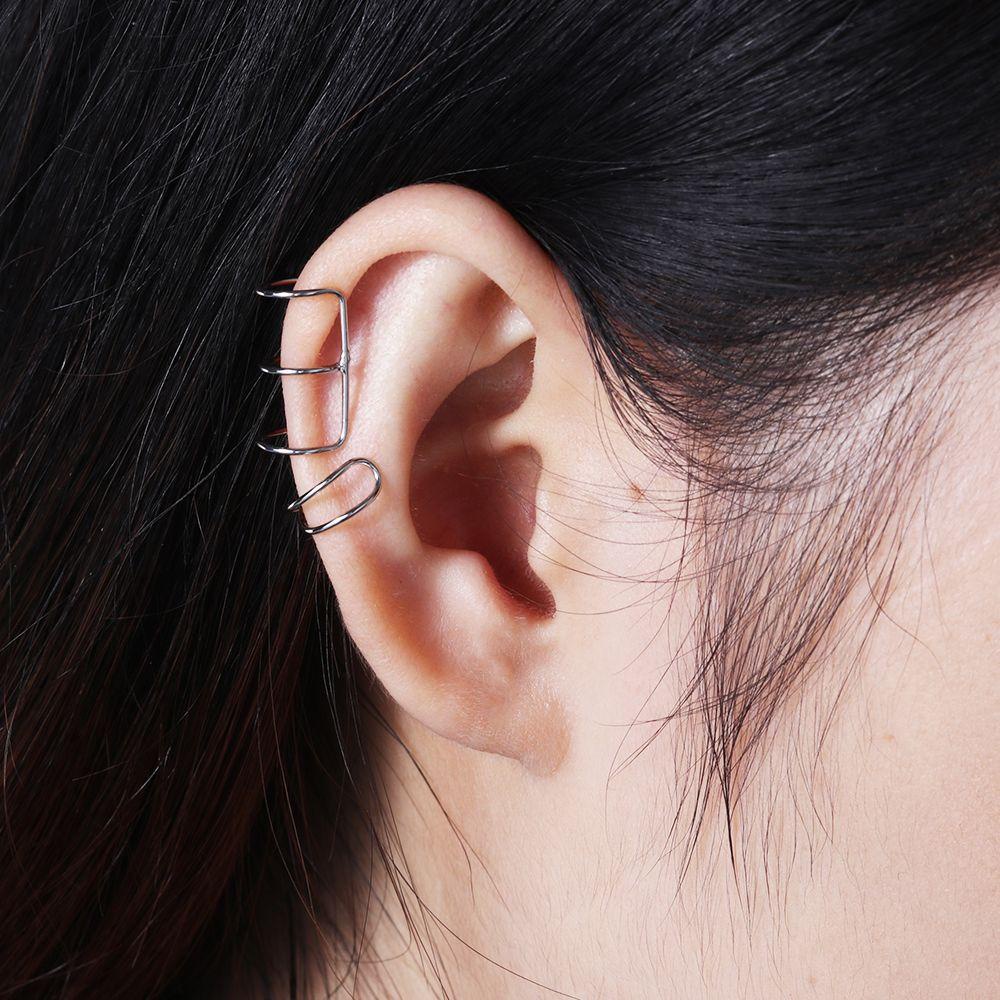 Klip Telinga Nanas Punk Tanpa Tindik Stainless Steel Cartilage Hoop