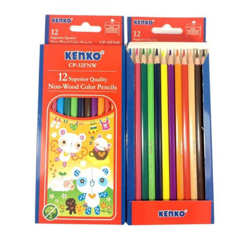 

Pensil Warna Superior Quality Non-Wood - Kenko CP-12FNW 12 Warna
