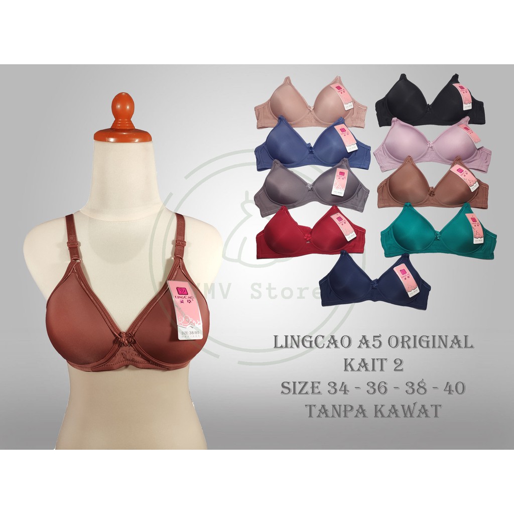 LINGCAO | Bra Bh Lingcao A5 Original BISA PILIH WARNA 34 - 36 - 38 - 40 Asli Tanpa Kawat Ling Cao Lingcau