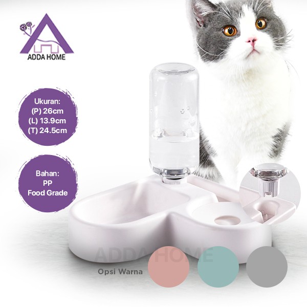 Adda Home - Pet Auto Feeder Food Water Dispenser Tempat Minum Makanan Anjing Kucing Kelinci Bentuk Hati