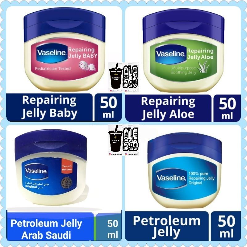 [ 50 & 100 ML ] VASELINE Repairing Jelly Original Pure 100% Petroleum Jelly 50ml & 100 ml | Vaseline